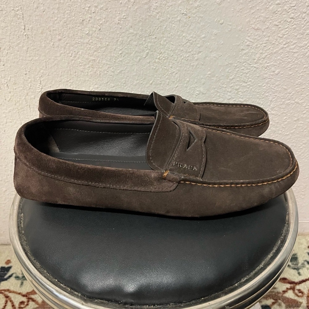 Prada Mens Penny Loafers Moccasins Business Leather Shoes 2DD158 UK 7.5 US 8.5 - Picture 6 of 16